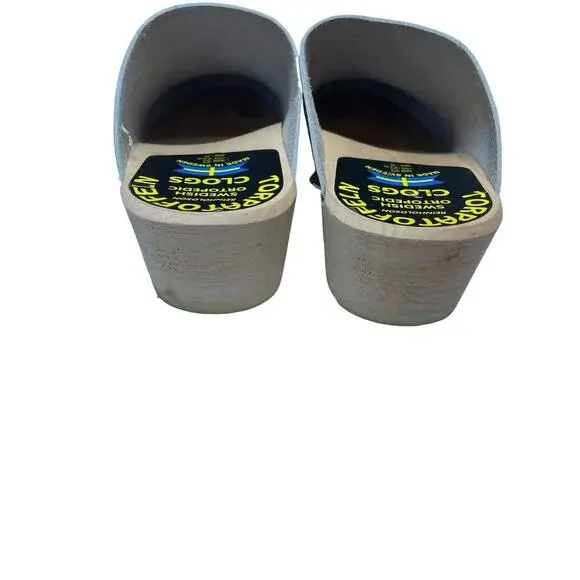 Swedish Torpatoffeln Floral Cottage Core Wooden Clogs Womens EU 42 US 10.5 - Picture 7 of 16